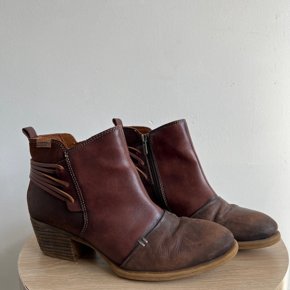 Women's Pikolinos Leather Ankle Boots Size 8 Brown - Picture 1 of 7